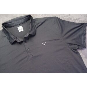 Callaway Gray/Black Striped Golf Polo Shirt Men's‎ Size XXL 2XL Opti Dri